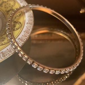 Gold Crystal Bangle Bracelet